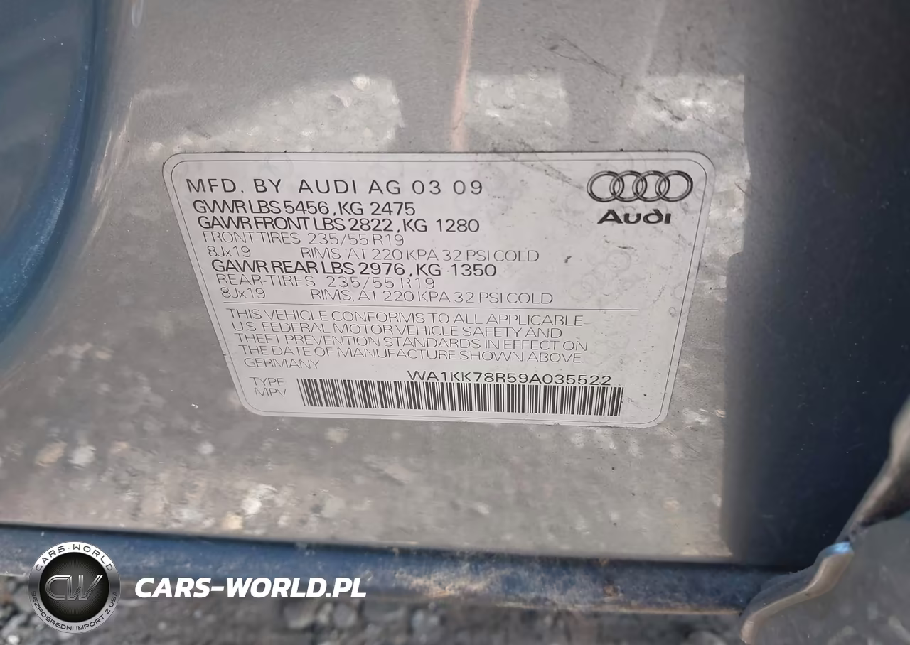 2009 Audi Q5 3.2 Premium VIN:WA1KK78R59A035522 - 9