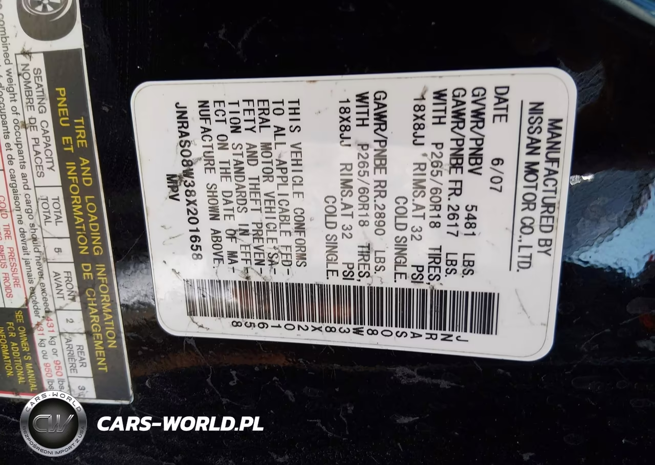 2008 Infiniti Fx35 VIN:JNRAS08W38X201658 - 9