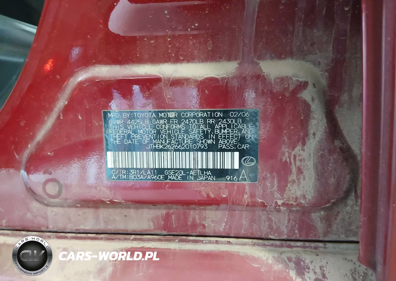 2006 Lexus Is 250 VIN:JTHBK262662010793 - 9
