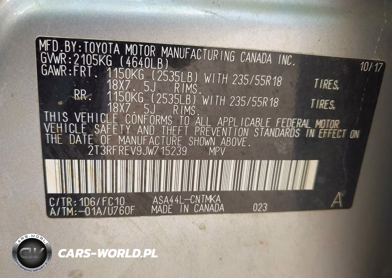 2018 Toyota Rav4 Adventure VIN:2T3RFREV9JW715239 - 9