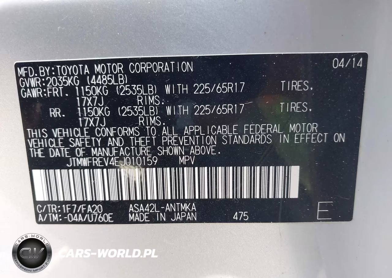 2014 Toyota Rav4 Xle VIN:JTMWFREV4EJ010159 - 9