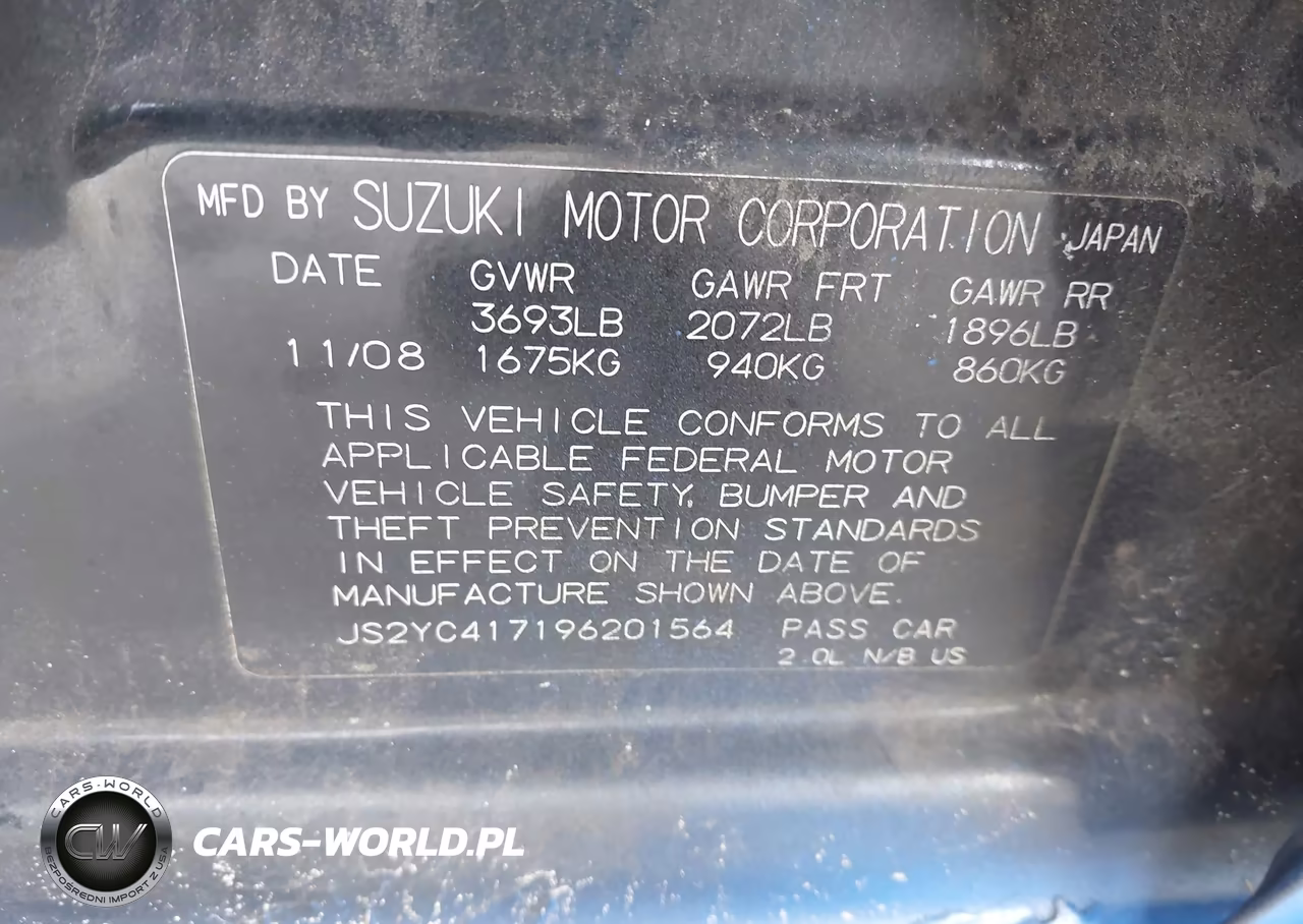 2009 Suzuki Sx4 Touring VIN:JS2YC417196201564 - 9