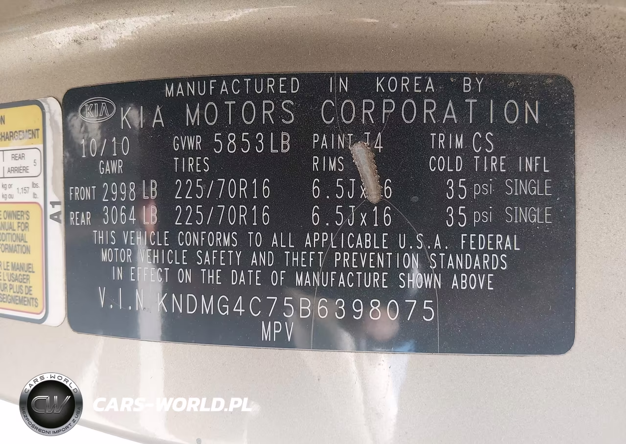 2011 Kia Sedona Lx VIN:KNDMG4C75B6398075 - 9