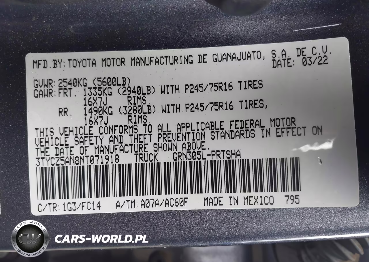 2022 Toyota Tacoma Sr V6-Sr5 V6-Trd Off Road-Trd Pro-Trd Sport VIN:3TYCZ5AN8NT071918 - 9