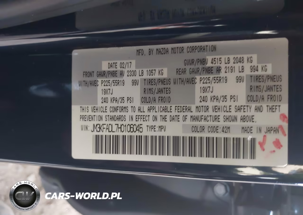 2017 Mazda Cx-5 Grand Touring VIN:JM3KFADL7H0106045 - 9