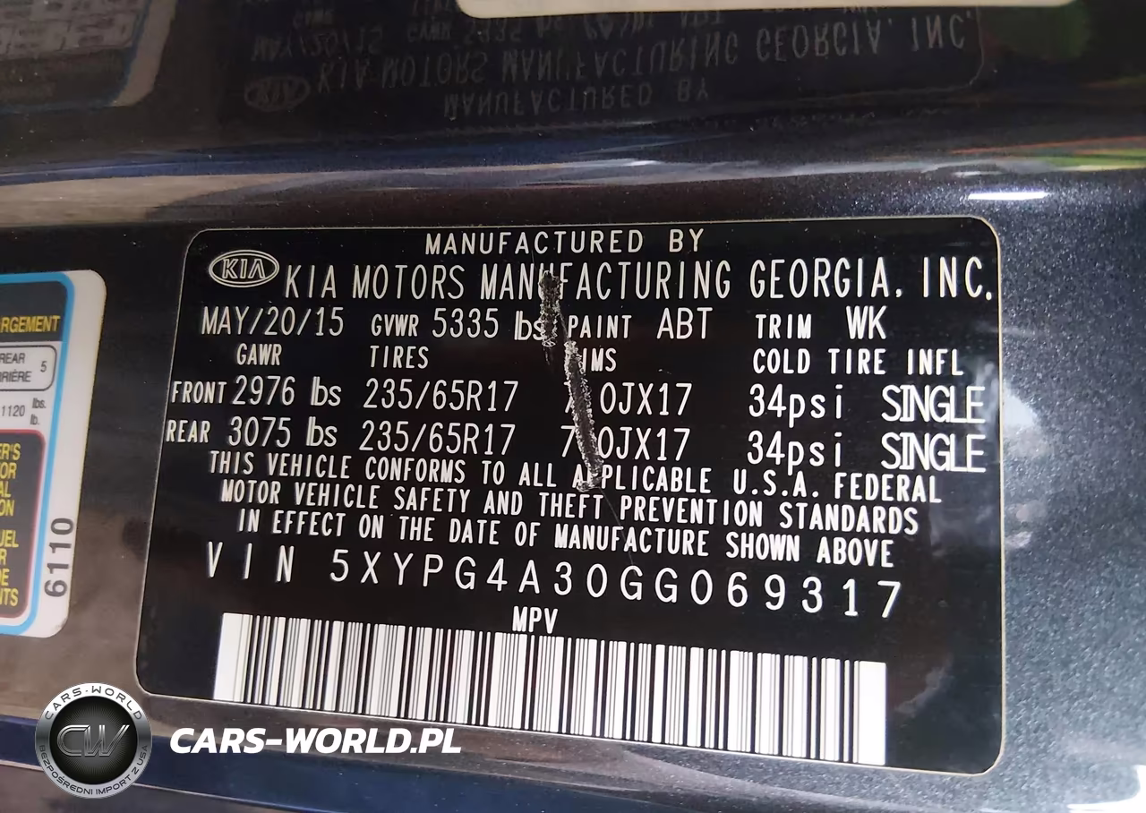 2016 Kia Sorento 2.4L Lx VIN:5XYPG4A30GG069317 - 9