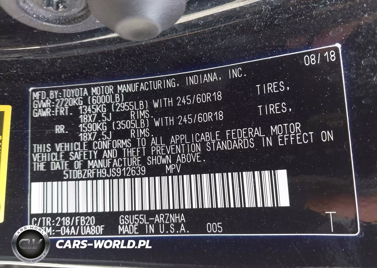 2018 Toyota Highlander Le VIN:5TDBZRFH9JS912639 - 9
