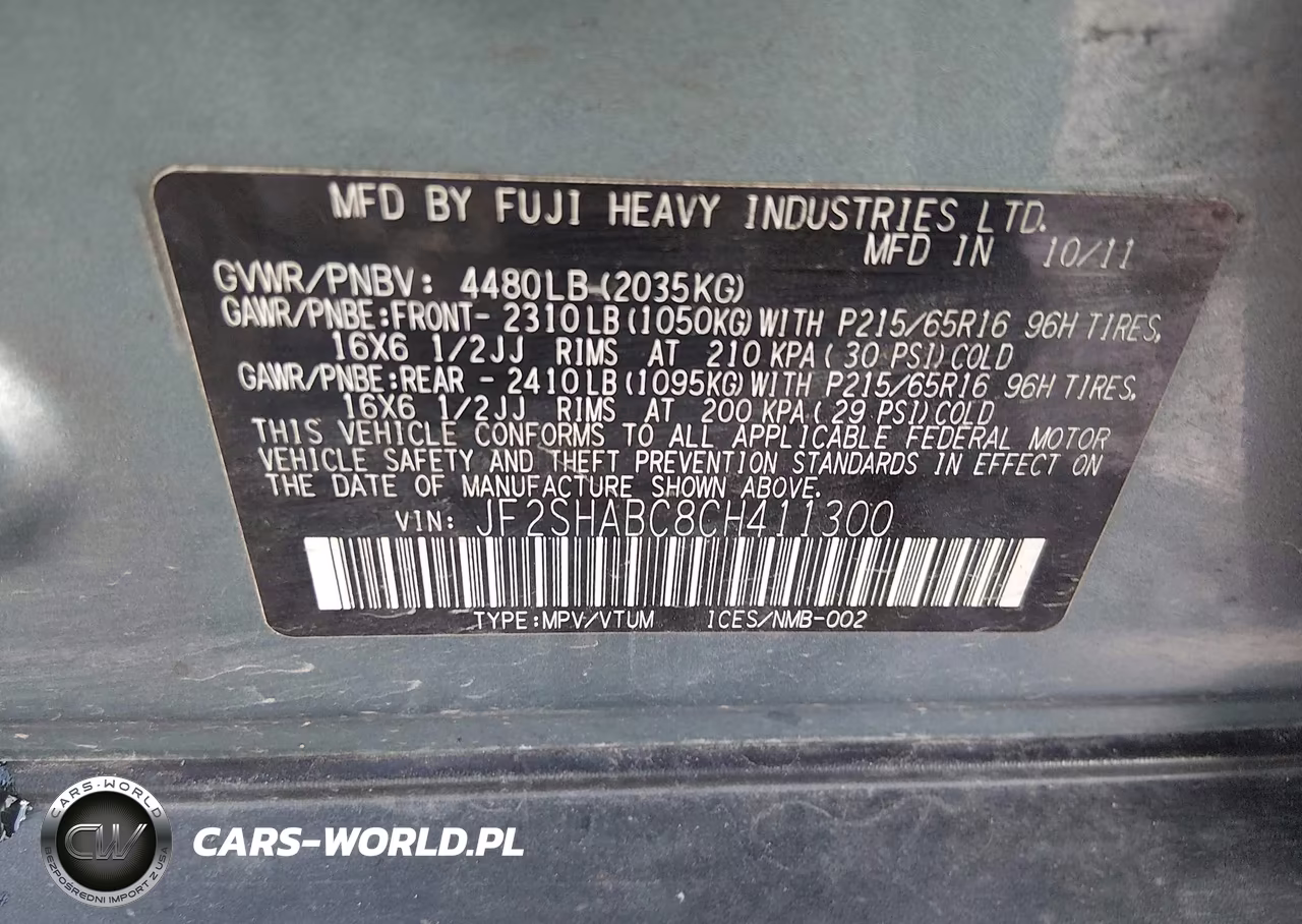2012 Subaru Forester 2.5X VIN:JF2SHABC8CH411300 - 9