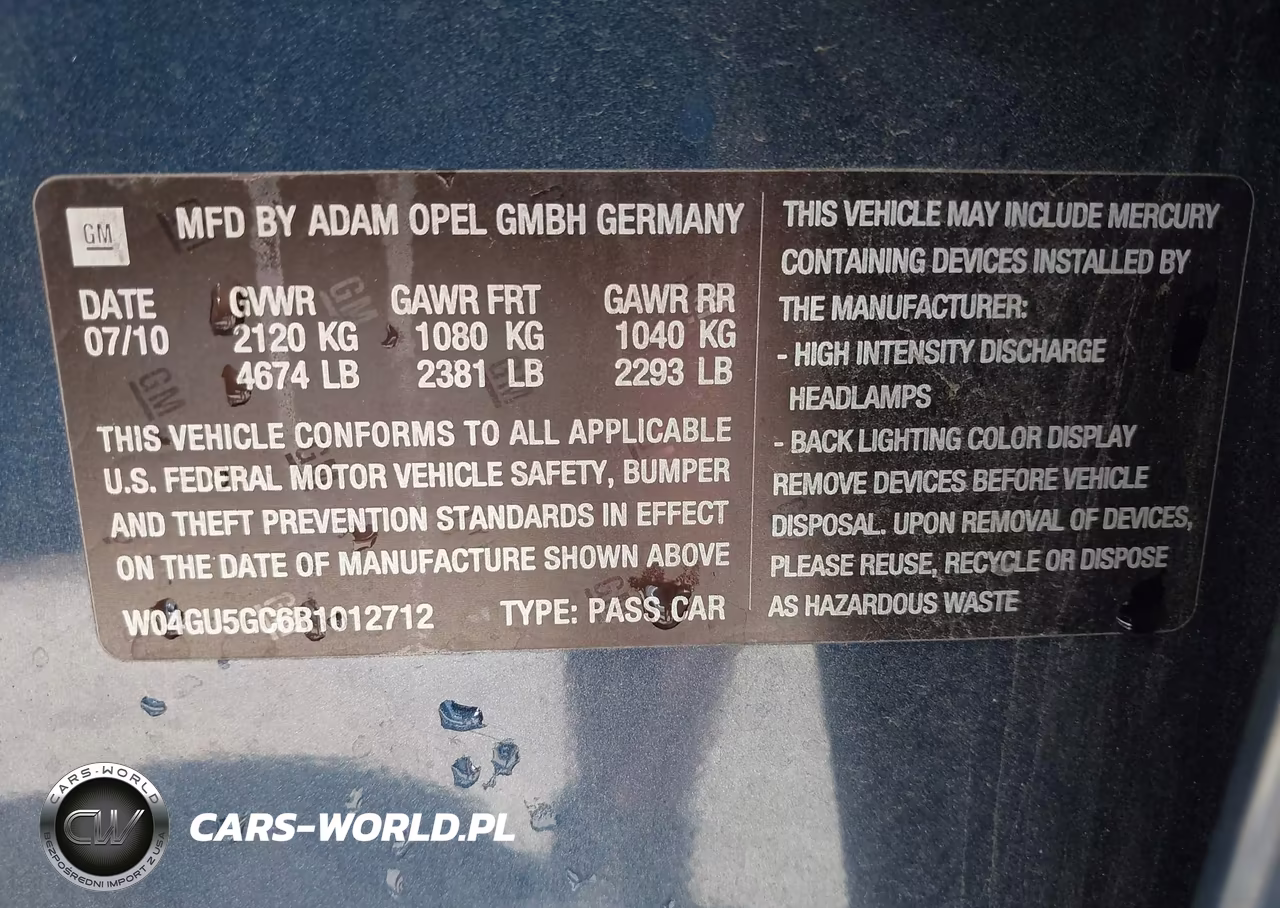 2011 Buick Regal Cxl Russelsheim VIN:W04GU5GC6B1012712 - 9
