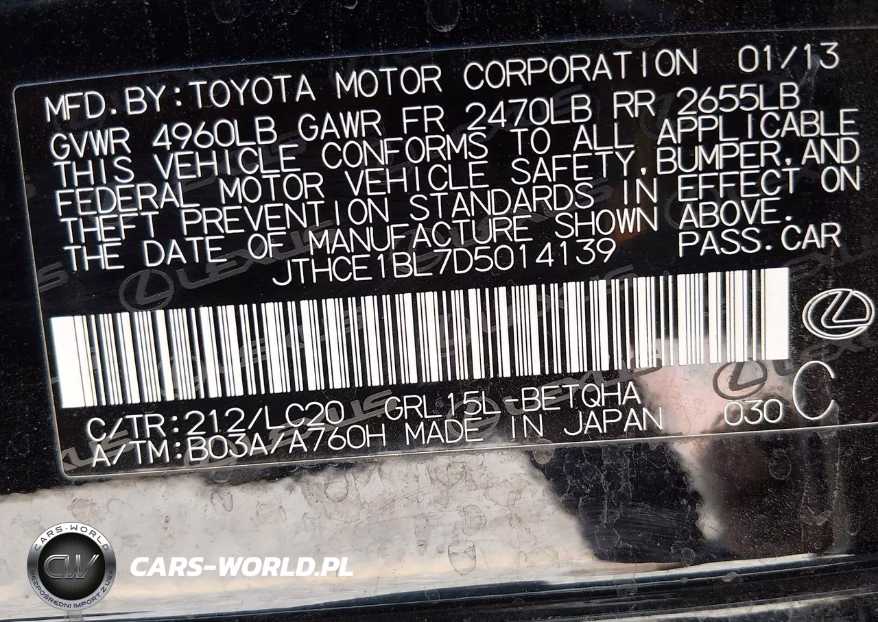 2013 Lexus Gs 350 VIN:JTHCE1BL7D5014139 - 9