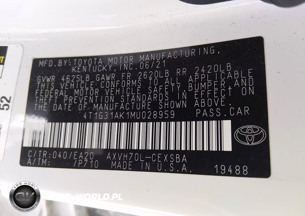 2021 Toyota Camry Se Hybrid VIN:4T1G31AK1MU028959 - 9