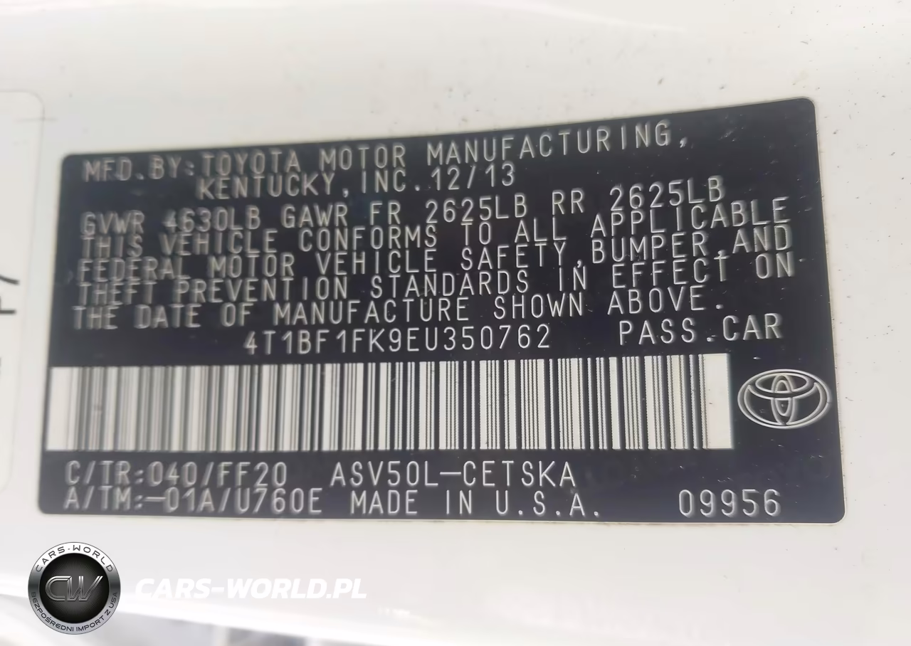 2014 Toyota Camry Se VIN:4T1BF1FK9EU350762 - 9