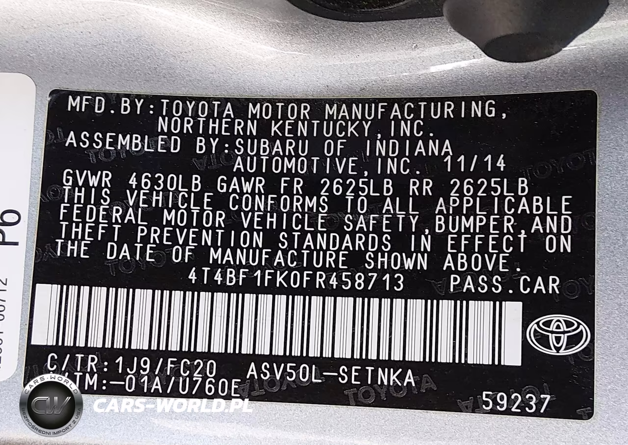 2015 Toyota Camry Le VIN:4T4BF1FK0FR458713 - 9