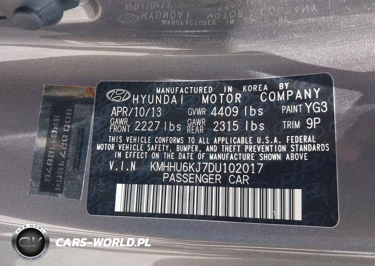 2013 Hyundai Genesis 3.8 Grand Touring VIN:KMHHU6KJ7DU102017 - 9