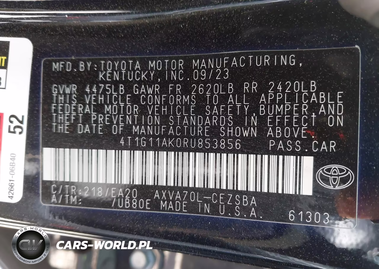 2024 Toyota Camry Se VIN:4T1G11AK0RU853856 - 9