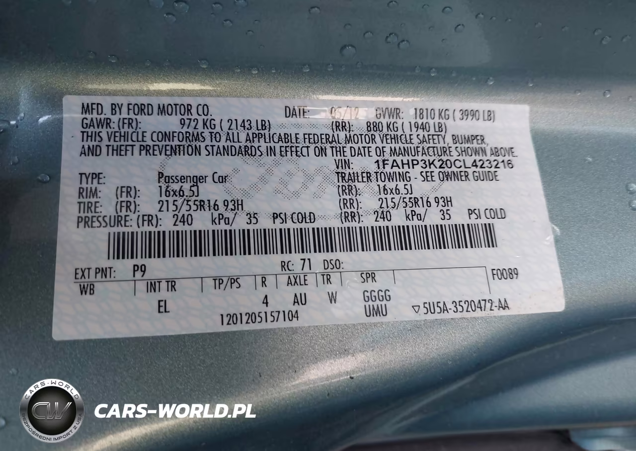 2012 Ford Focus Se VIN:1FAHP3K20CL423216 - 9