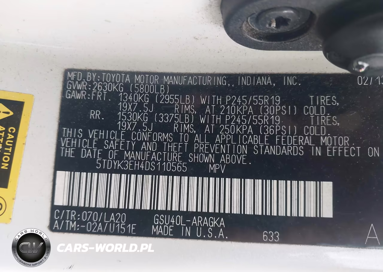 2013 Toyota Highlander Limited V6 VIN:5TDYK3EH4DS110565 - 9