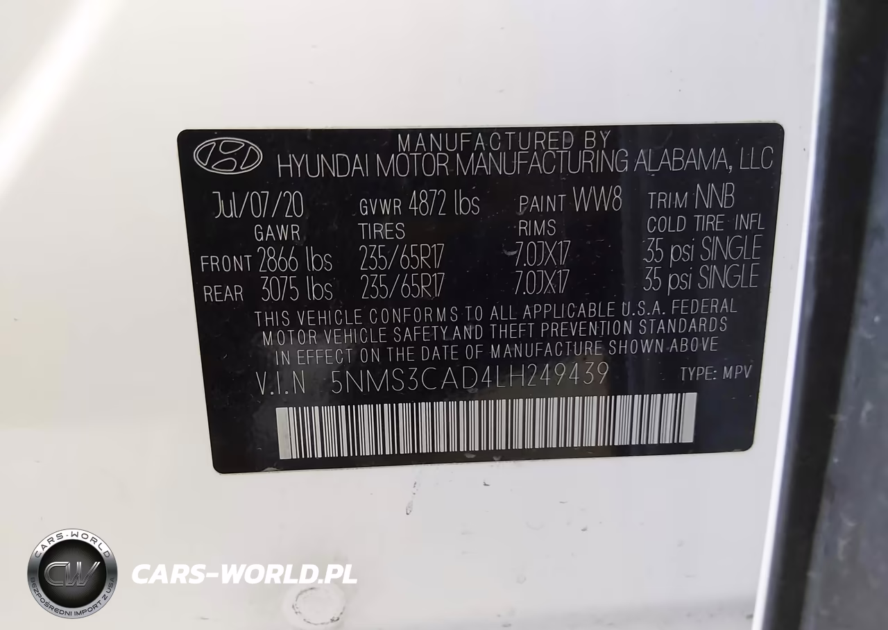 2020 Hyundai Santa Fe Sel VIN:5NMS3CAD4LH249439 - 9