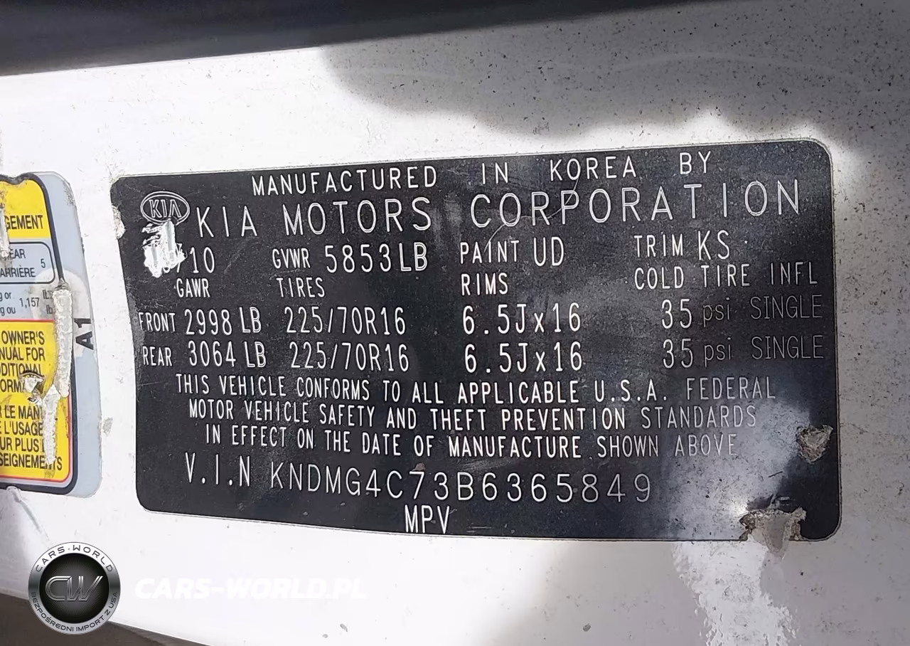 2011 Kia Sedona Lx VIN:KNDMG4C73B6365849 - 9