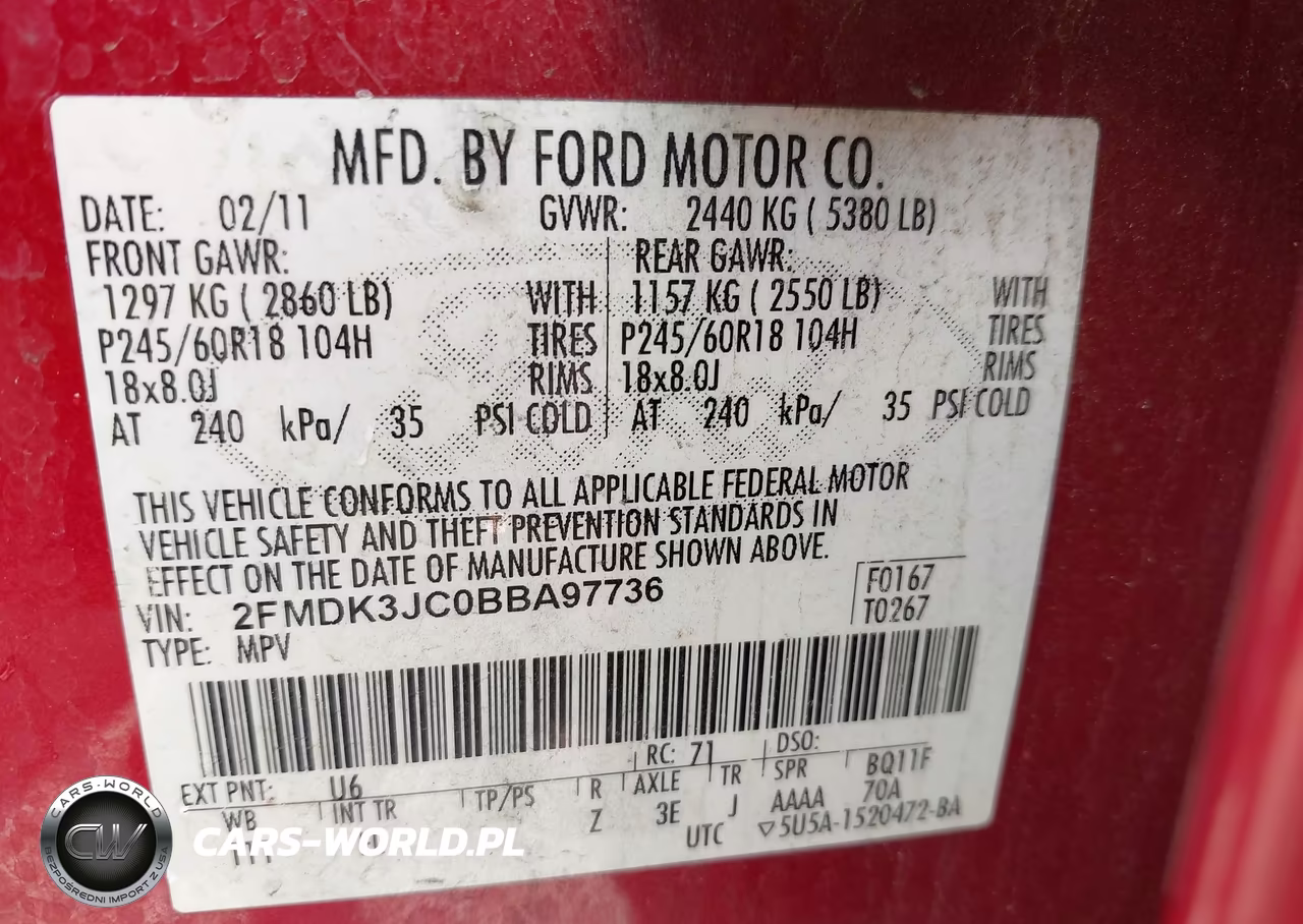 2011 Ford Edge Sel VIN:2FMDK3JC0BBA97736 - 9