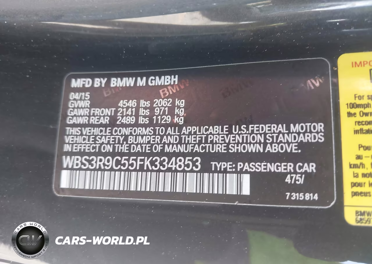 2015 BMW M4 VIN:WBS3R9C55FK334853 - 9