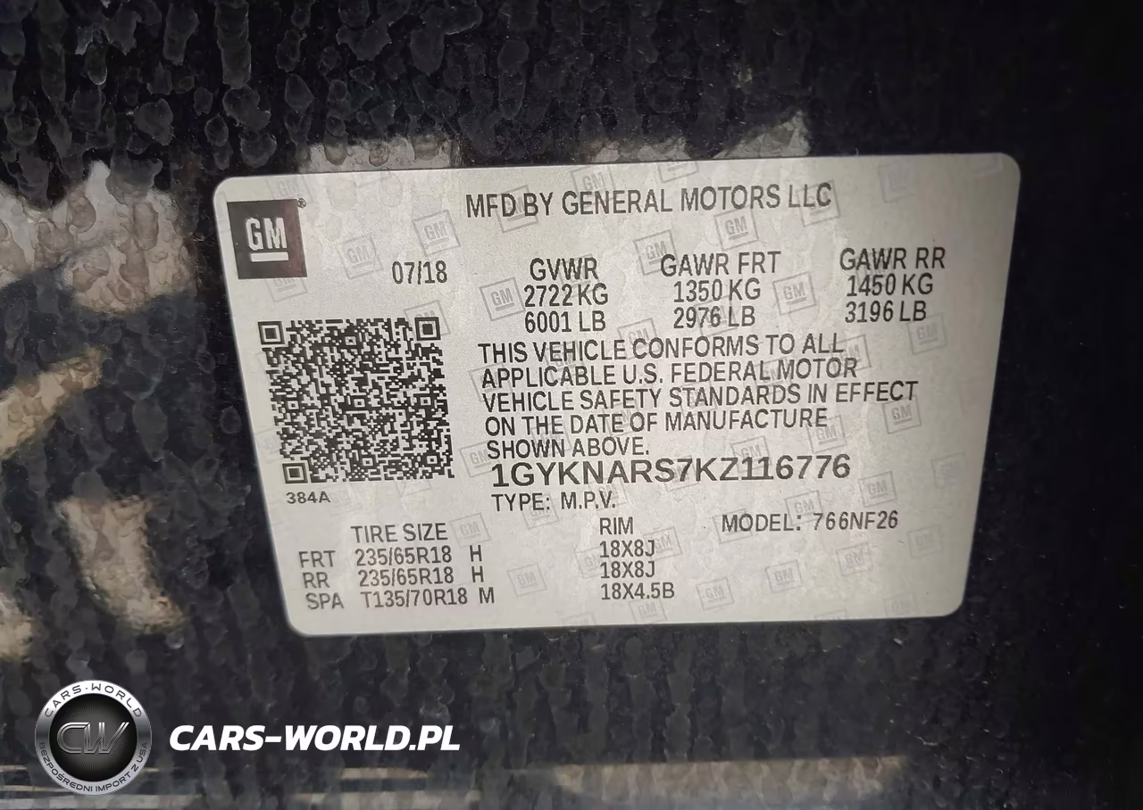 2019 Cadillac Xt5 Standard VIN:1GYKNARS7KZ116776 - 9
