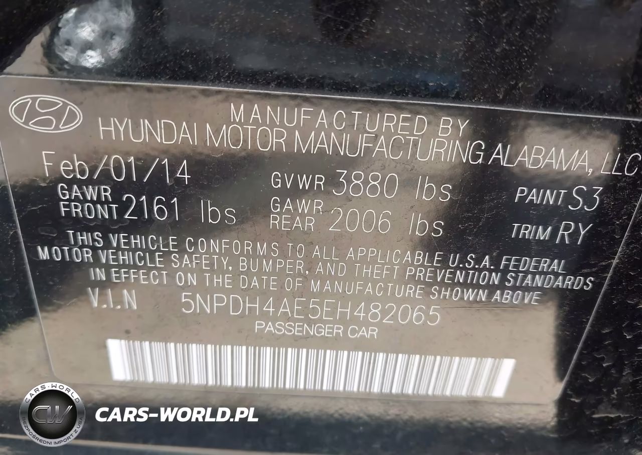 2014 Hyundai Elantra Limited VIN:5NPDH4AE5EH482065 - 9