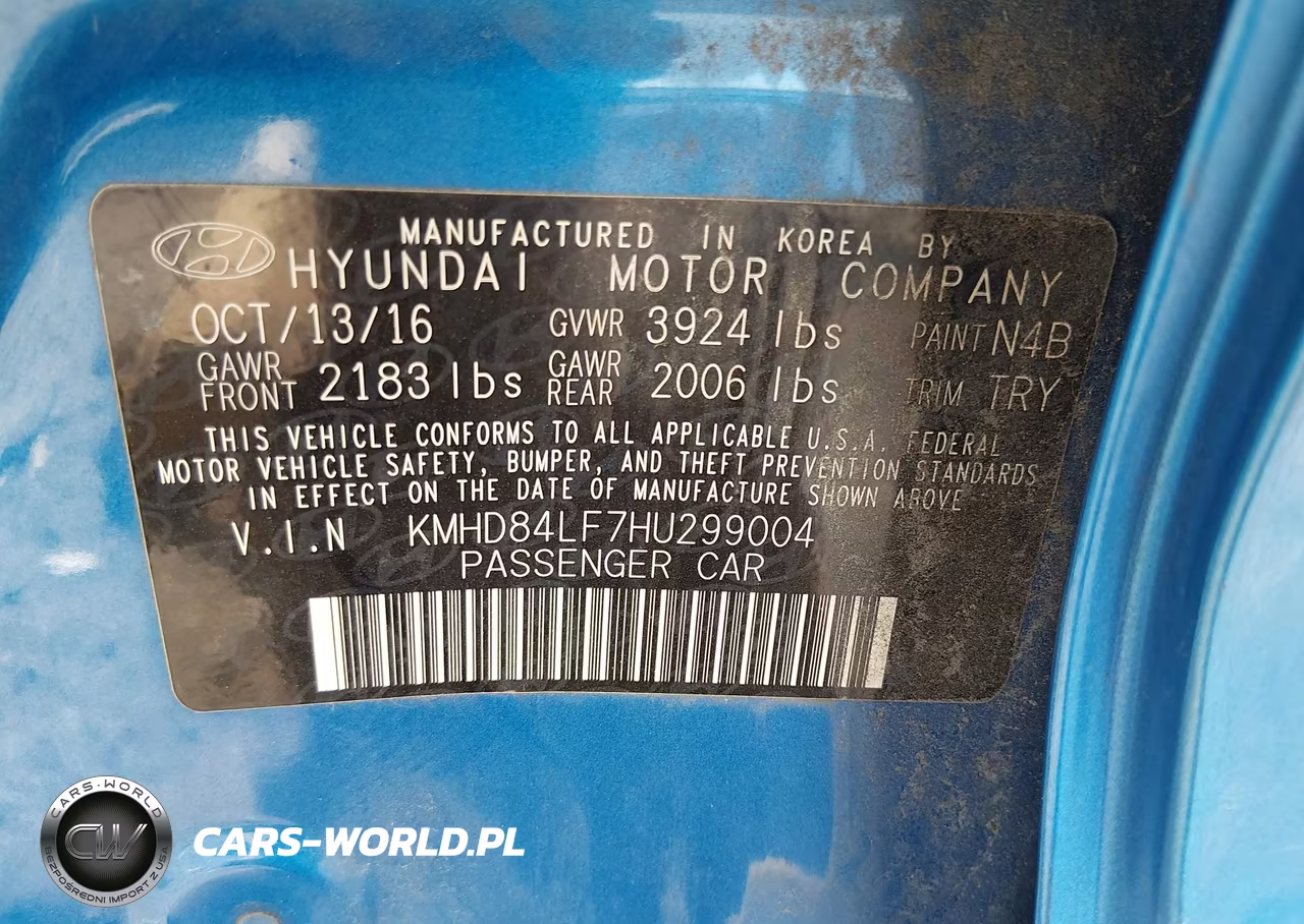 2017 Hyundai Elantra Limited VIN:KMHD84LF7HU299004 - 9