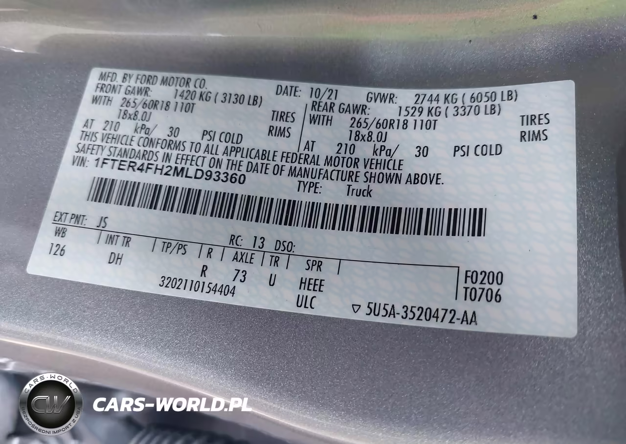2021 Ford Ranger Lariat VIN:1FTER4FH2MLD93360 - 9