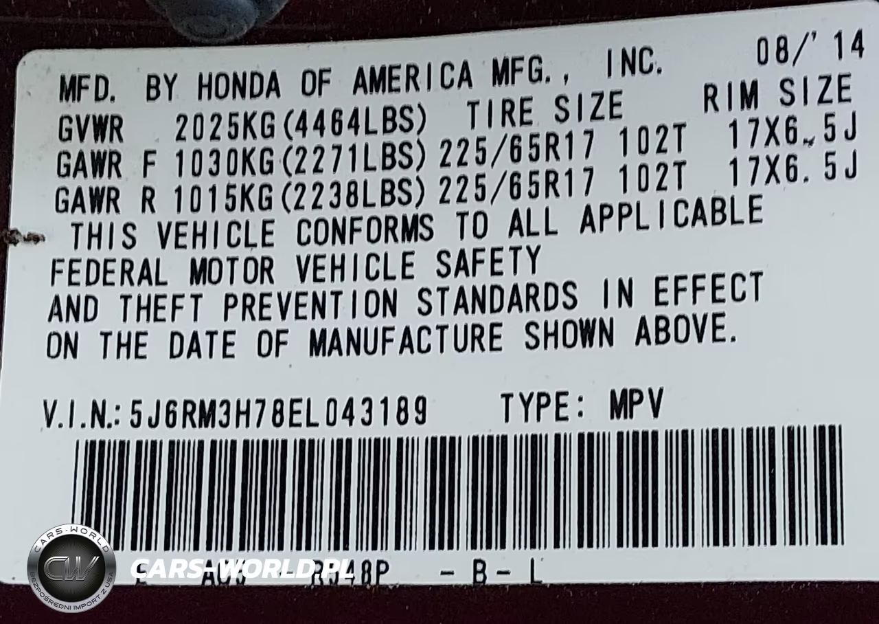 2014 Honda Cr-V Ex-L VIN:5J6RM3H78EL043189 - 9