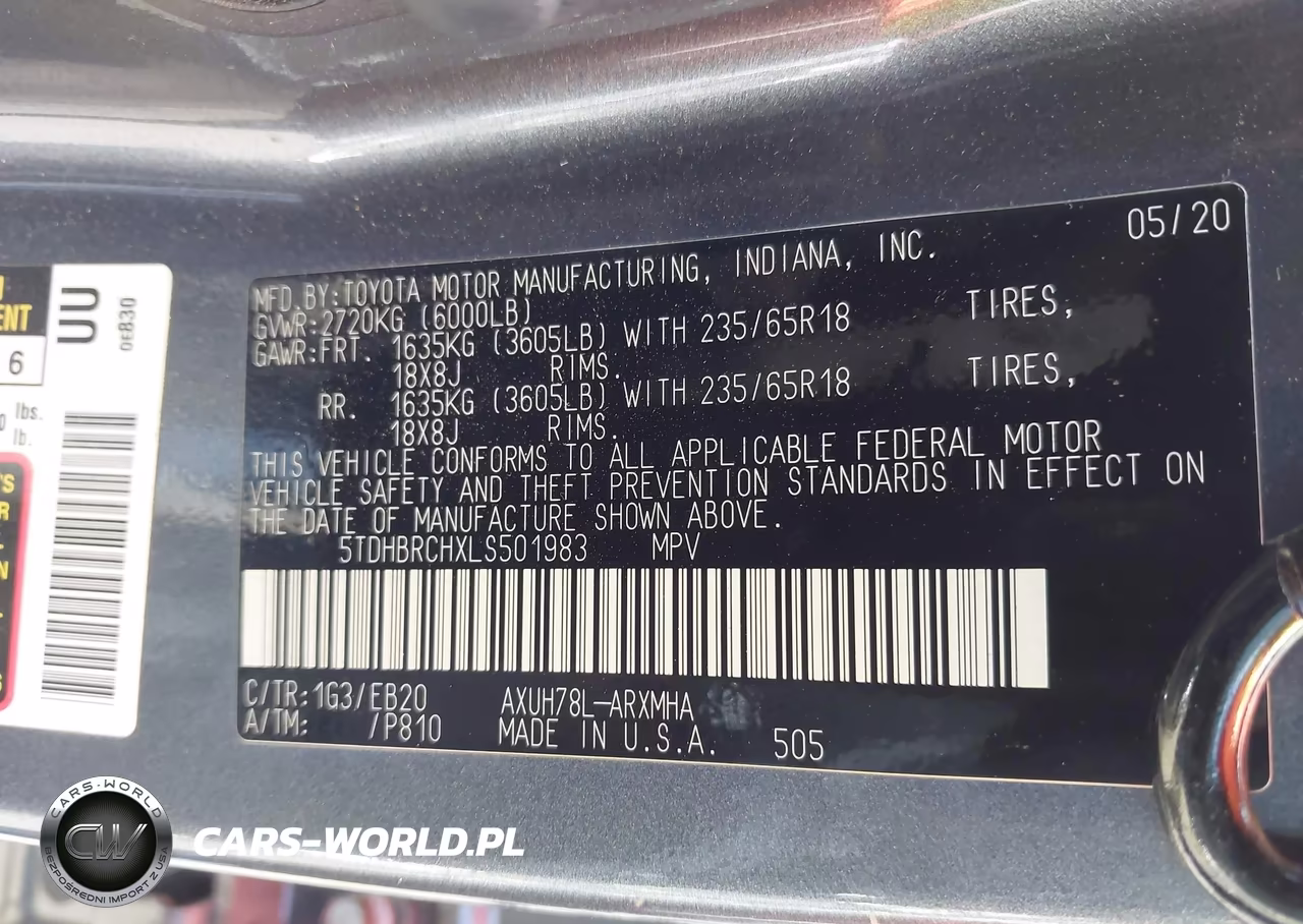 2020 Toyota Highlander Hybrid Xle VIN:5TDHBRCHXLS501983 - 9