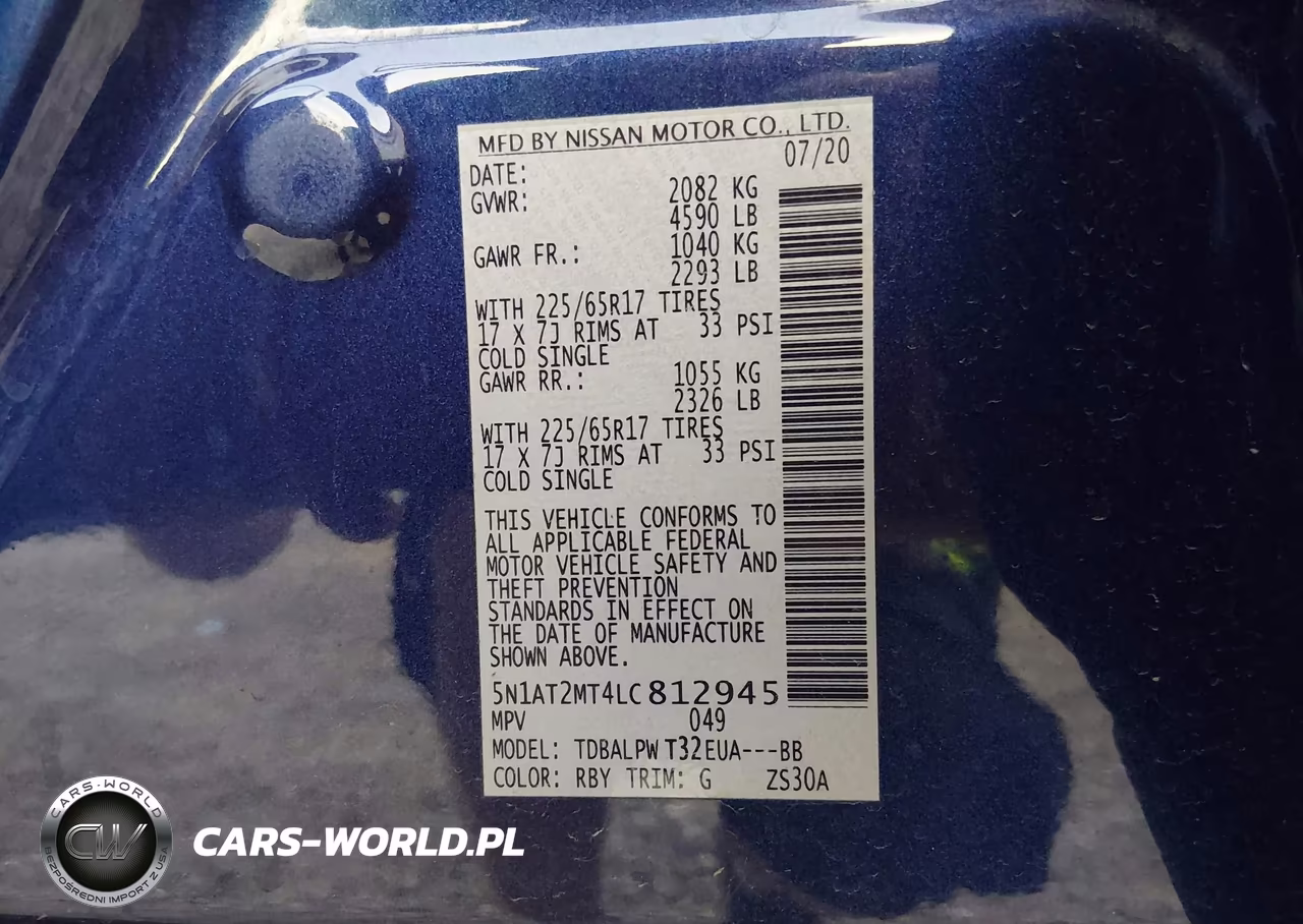 2020 Nissan Rogue S Fwd VIN:5N1AT2MT4LC812945 - 9