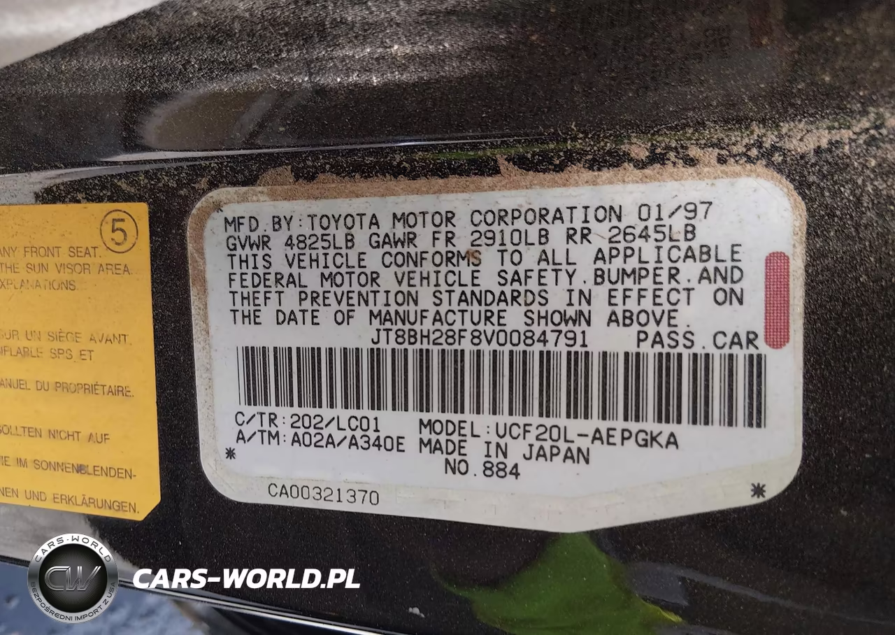 1997 Lexus Ls 400 VIN:JT8BH28F8V0084791 - 9