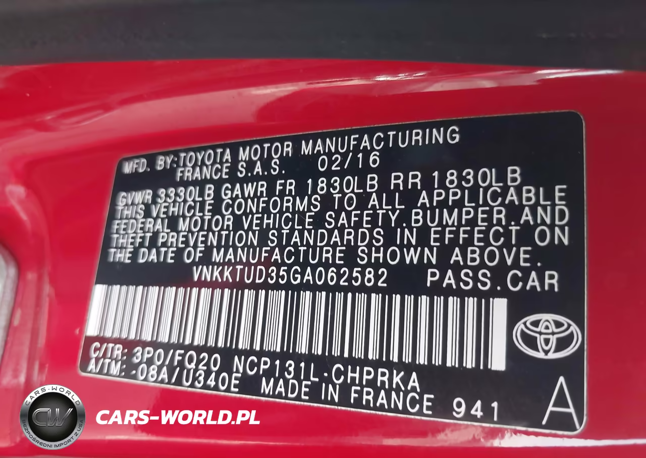 2016 Toyota Yaris L VIN:VNKKTUD35GA062582 - 9