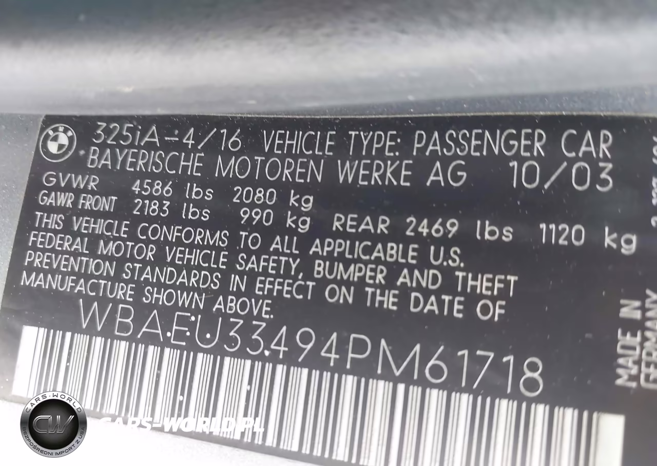 2004 BMW 325Xi VIN:WBAEU33494PM61718 - 9