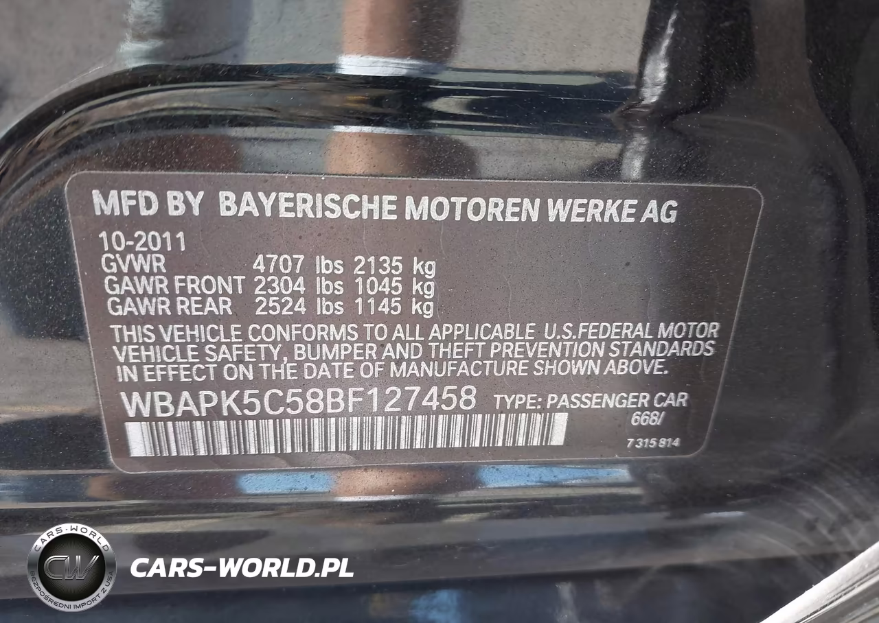 2011 BMW 328I xDrive VIN:WBAPK5C58BF127458 - 9