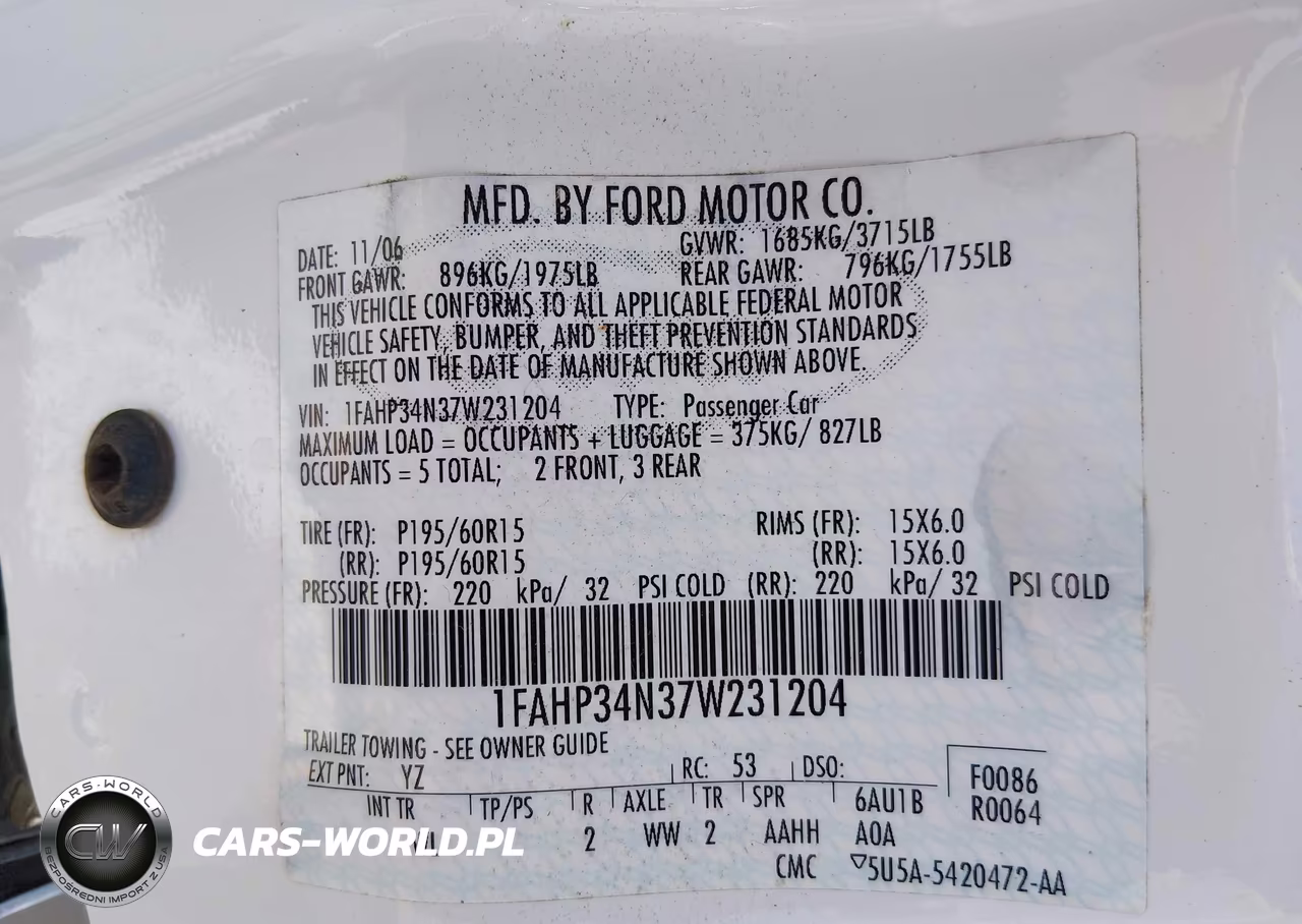 2007 Ford Focus S-Se-Ses VIN:1FAHP34N37W231204 - 9