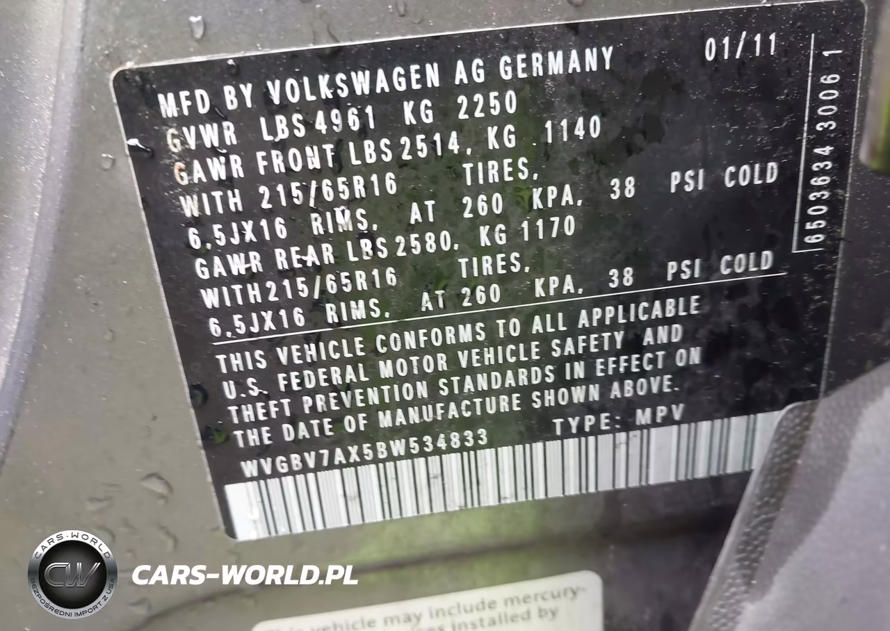 2011 Volkswagen Tiguan S VIN:WVGBV7AX5BW534833 - 9