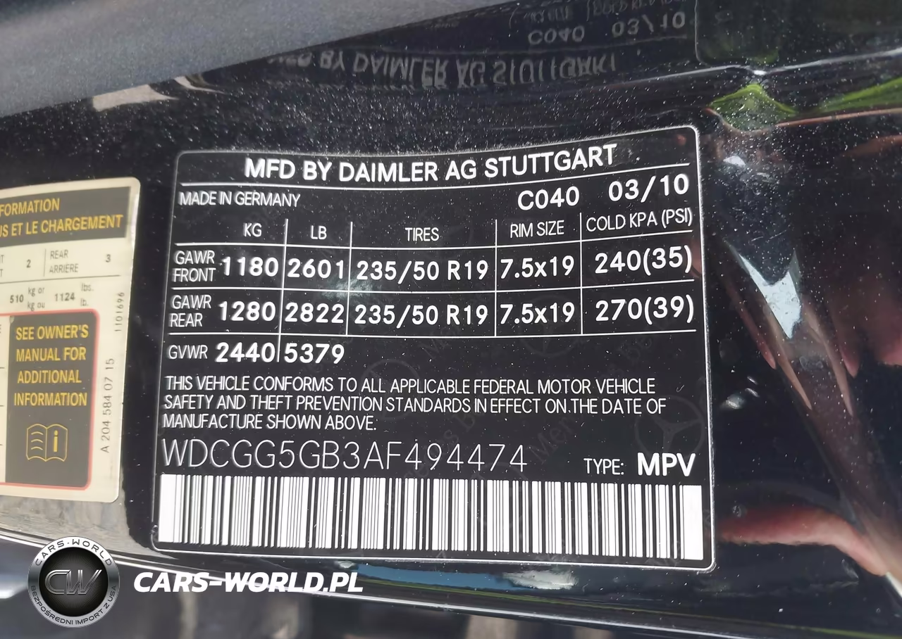 2010 Mercedes-Benz Glk 350 VIN:WDCGG5GB3AF494474 - 9