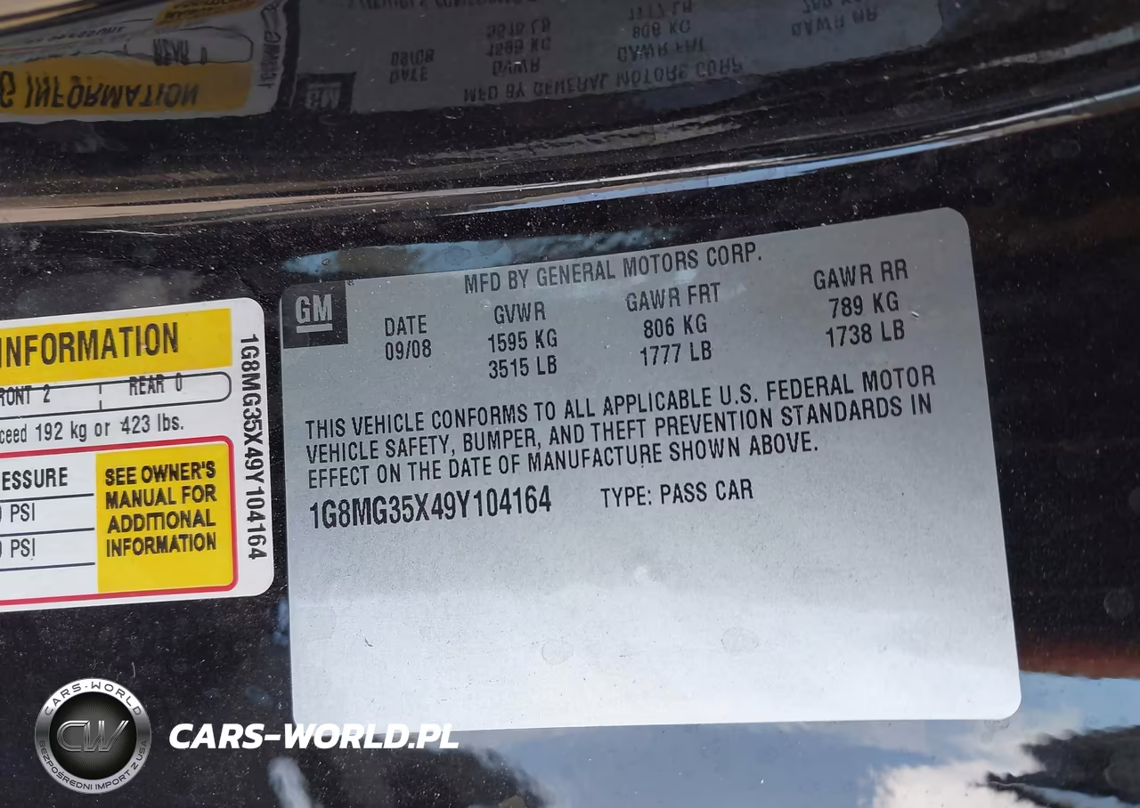 2009 Saturn Sky Red Line VIN:1G8MG35X49Y104164 - 9