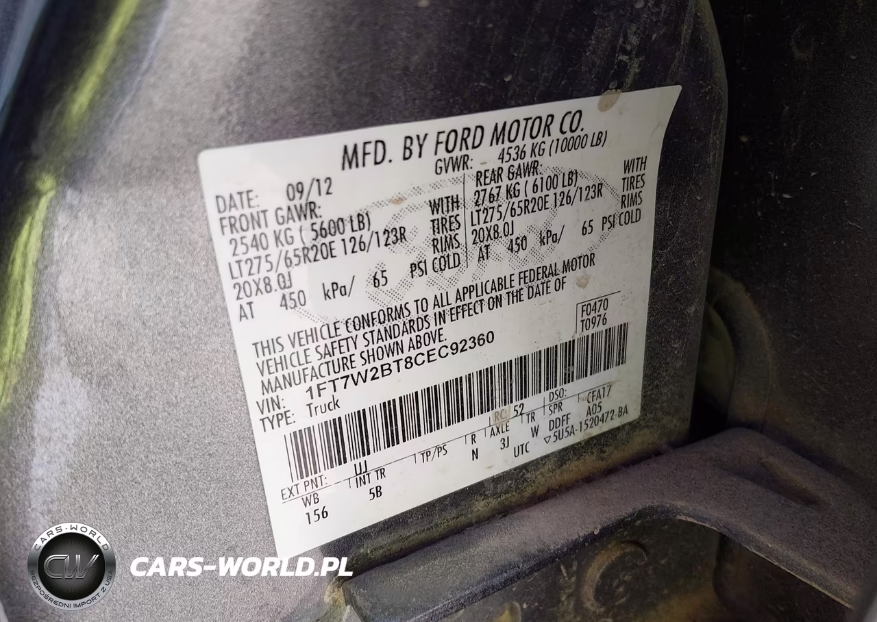 2012 Ford F-250 Lariat VIN:1FT7W2BT8CEC92360 - 9