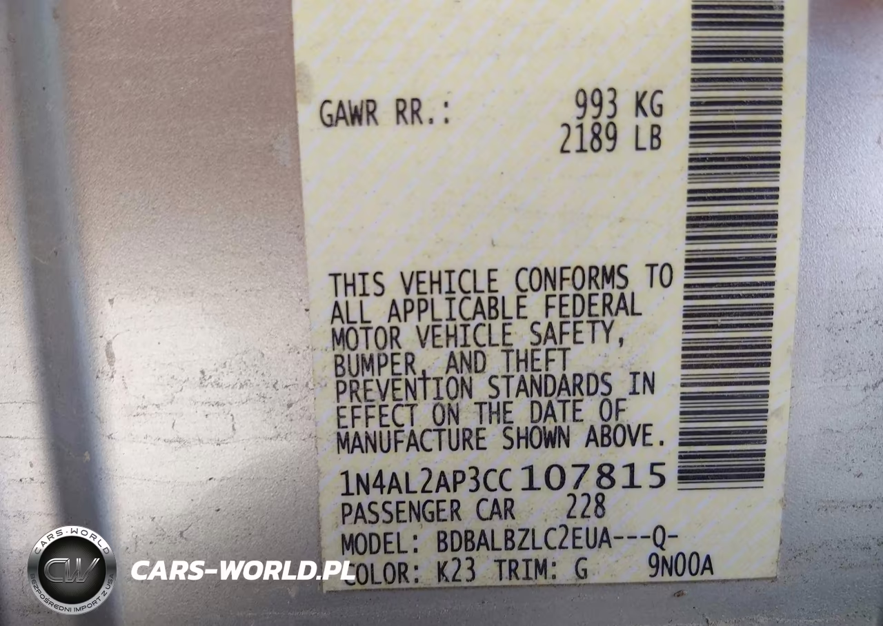 2012 Nissan Altima 2.5 S VIN:1N4AL2AP3CC107815 - 9