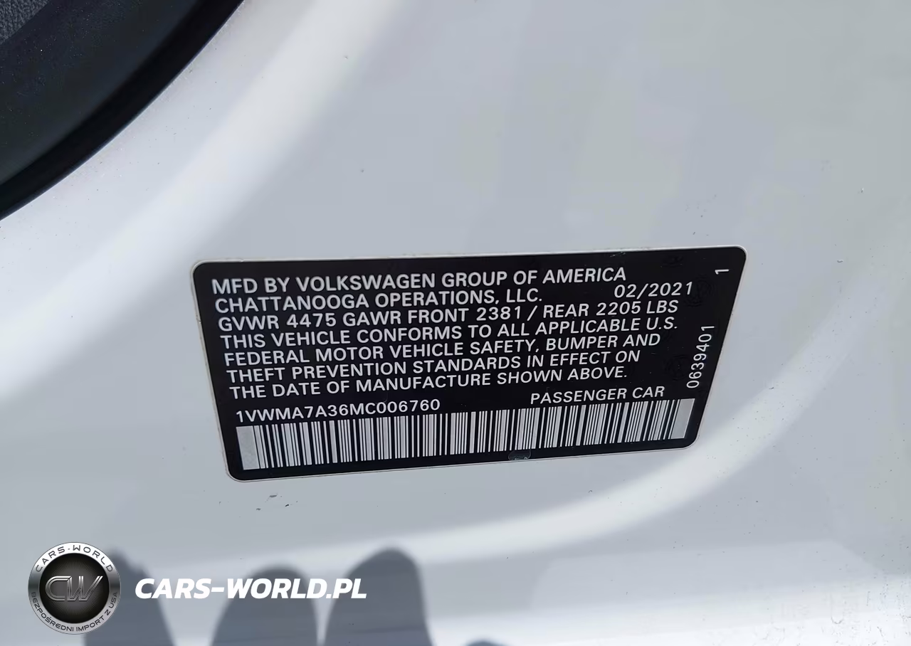 2021 Volkswagen Passat 2.0T R-Line VIN:1VWMA7A36MC006760 - 9
