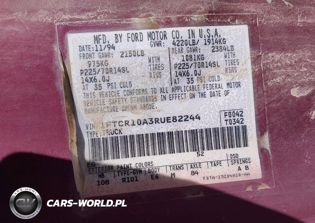 1994 Ford Ranger VIN:1FTCR10A3RUE82244 - 9