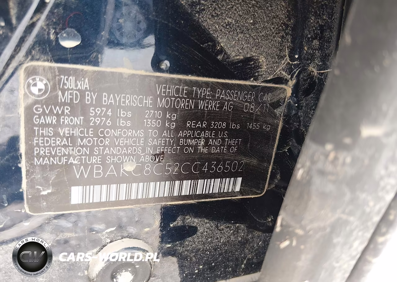 2012 BMW 750Li xDrive VIN:WBAKC8C52CC436502 - 9