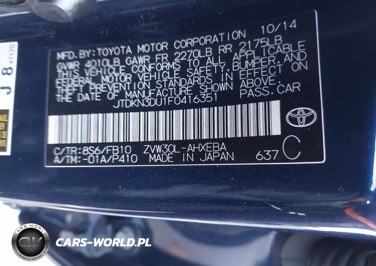 2015 Toyota Prius Three VIN:JTDKN3DU1F0416351 - 9