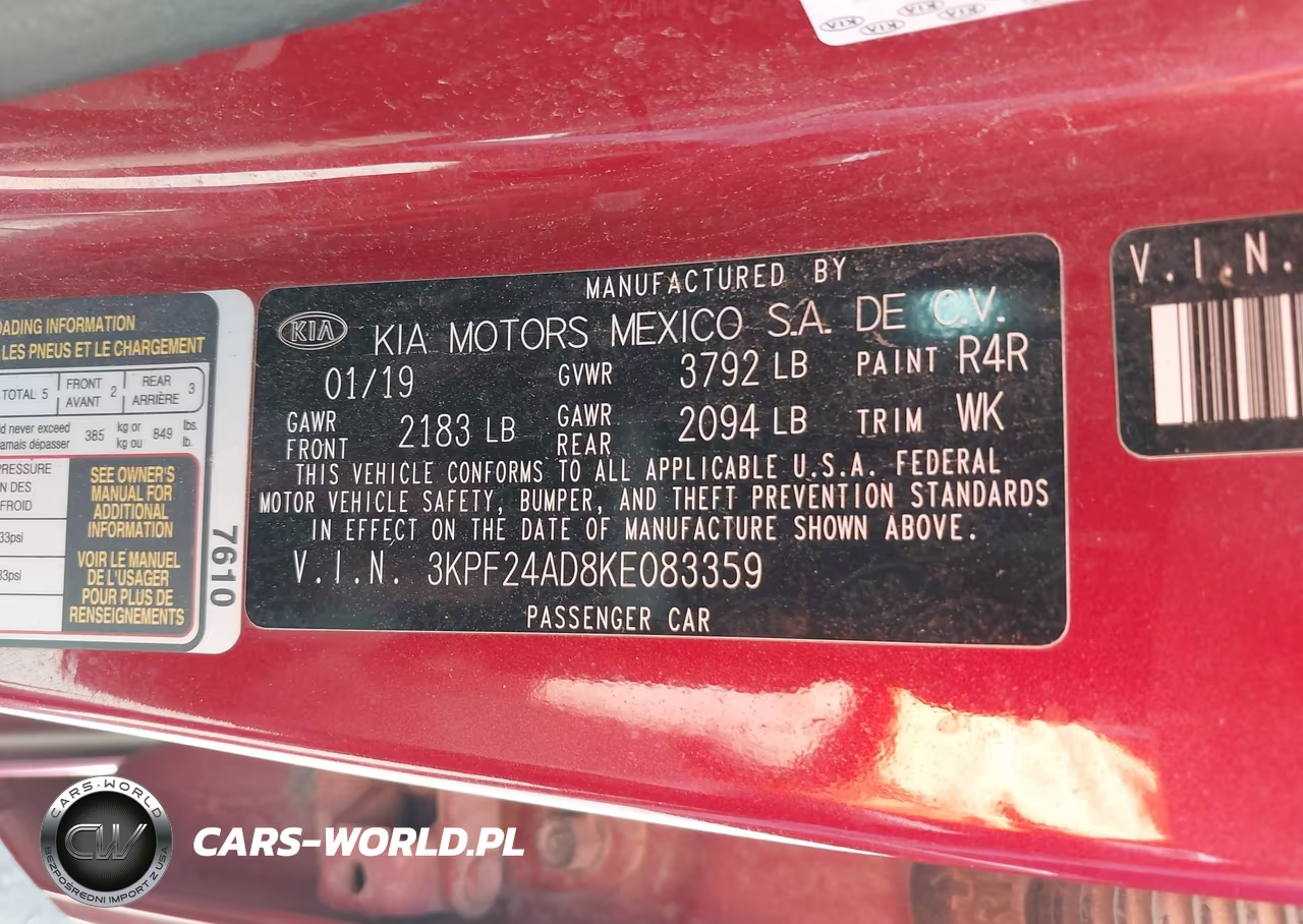 2019 Kia Forte Lxs VIN:3KPF24AD8KE083359 - 9