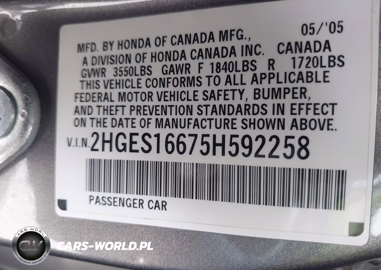 2005 Honda Civic Lx VIN:2HGES16675H592258 - 9