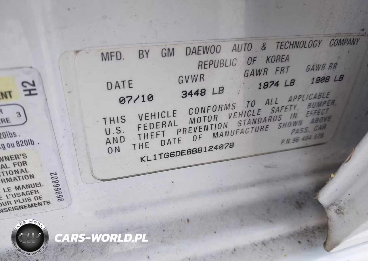 2011 Chevrolet Aveo 2Lt VIN:KL1TG6DE8BB124078 - 9