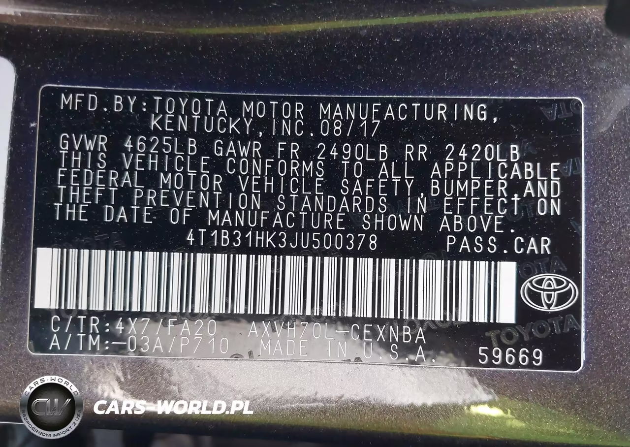 2018 Toyota Camry Hybrid Le VIN:4T1B31HK3JU500378 - 9